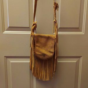 Fringed Leather Crossbody Bag